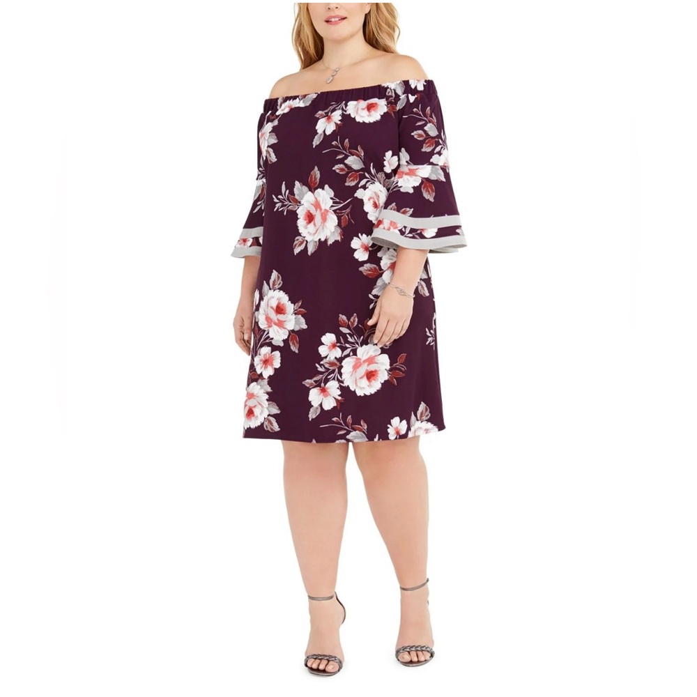 Love Squared1X Off The Shoulder Floral‎ Dress